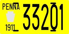 1911 State of Pennsylvania Replica metal License plate picture