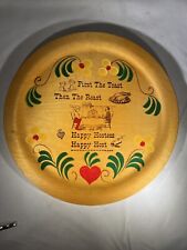 VTG  Woodcraftery Wood  Tray “First the Toast” PA Dutch Style Decor Kitchen  AC picture