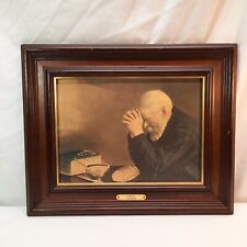 Vintage Grace  Enstrom Picture Framed 15x19 Old Man Praying Blessing Dining picture