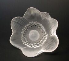 LALIQUE Anemone Crystal Paperweight Sculpture Frosted Figurine Long Stem Mint picture