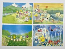 Pokemon Postcard 1999 Art card Keiko Fukuyama Japanese Pikachu Project Set of 4 picture