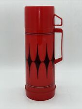 Aladdin Vanguard Thermos Bottle Red Black Quart Size VTG Made In USA Clean picture