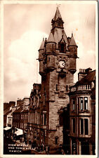 1935 High Street Town Hall Hawick Scotland Real Photo RPPC Vtg Antique Postcard picture