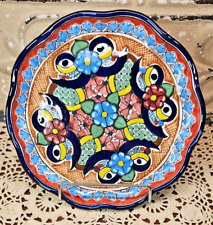 Talavera Style Mexican Pottery Hand Painted Plate 7.5