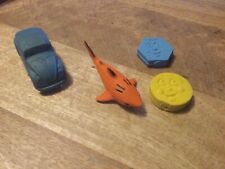 Lot of 4 Vintage Erasers Shark, VW Bug, Harry Hexagon & Cindy Circle picture
