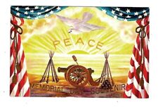 c1909 Taggart Memorial Day Patriotic Postcard Canon, White Dove, Peace Embossed picture