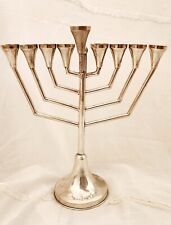 Judaica MenorahSilver 800  Hanukkah Vintage Art Deco Style Made In Israel 168g. picture