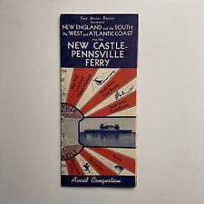 Vintage New Castle Pennsville Ferry Map Brochure Del-Mar-Va 1930s 1940s picture