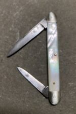 Old Vintage Senator Pen Knife Mother Of Pearl Pocket Knives Antique 2 7/8” 2Bl picture