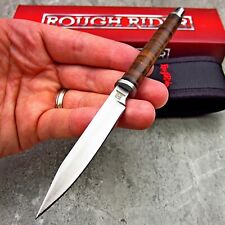 Rough Rider Slim Design Stacked Leather Fixed Blade Dagger Knife with Sheath NEW picture