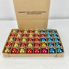 Vintage Shiny Brite USA Mercury Glass 36 Small Ball Ornaments Red Blue Gold etc picture