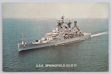 USS Springfield CLG-7 US Navy Gun Ship Military Nautical Vintage Photo Card picture