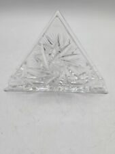 1970s Elegant Triangle Clear Crystal Glass Pinwheel Star Letter/ Napkin Holder picture