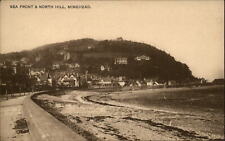 Minehead Somerset Co England sea front and North Hill unused vintage postcard picture