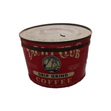 Yacht Club Coffee Can, Vintage 1lb.  Coffee Key-open Tin picture