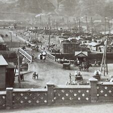 Antique 1904 Chinese Port City Held By Japan Army Stereoview Photo Card P5585 picture