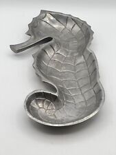 Molded Pewter Seahorse Multipurpose Tray Large 15” Long X 8” Wide picture