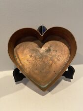 Vintage Medium 8” Signed Michael Bonne Handmade Copper Heart-Shaped Pan/Tray picture