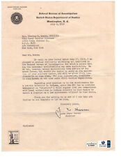 J. Edgar Hoover Signed Letter 1945 / FBI Director Autographed picture