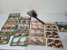 Antique Stereo Viewer Lot Of 99 Cards & Underwood Sun Sculpture Viewer picture