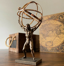 Decorative Greek Titan Atlas Statue With Celestial Globe Sculpture Gift picture