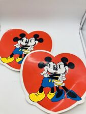 Vintage Walt Disney Mickey Mouse and Minnie Heart Place Mat Placemat Set of 2 picture
