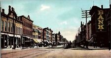 c1900 SOUTH BEND INDIANA MICHIGAN MAIN ST BANK STORES HORSES POSTCARD 25-260 picture