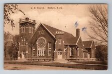 Baldwin KS-Kansas, ME Church, Religion, Antique Vintage c1924 Souvenir Postcard picture