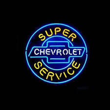 Super Service Neon Sign Real Glass Shop Garage Wall Decor 24x24 picture