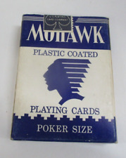 SEALED VTG MOHAWK Plastic-Coated Poker Size BLUE Playing Cards picture