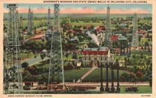 Vtg Postcard Oil Field at Governor's Manson Oklahoma City, Oklahoma Posted 1945 picture