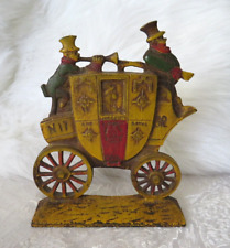 VINTAGE CAST IRON NUYDEA DOOR STOP WORCESTER AND LONDON ROYAL MAIL 82405 COACH picture