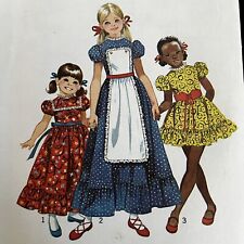Vintage 1970s Simplicity 9732 Girls Cottagecore Dress Apron Sewing Pattern 6 CUT picture