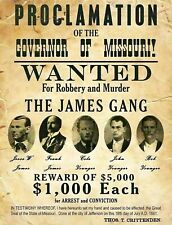 1880 JESSE JAMES PHOTO 8.5X11 WANTED POSTER JAMES GANG WILD WEST REPRINT picture