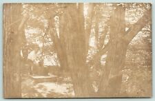 Watertown Massachusetts~Man Draws Water From a Well in the Forest 1910 RPPC PC picture
