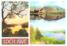 Loch Awe Sunset Argyllshire Kilchurn Castle Multi View Unposted Chrome Postcard picture