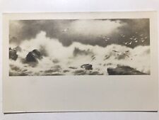 1930 Stormy Shore RPPC Postcard picture