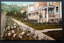 Portland OR postcard :  Residential rose flower walk 1910s picture