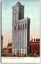 Times Building New York Birds Eye View Trolley Cable Cars Historic VNG Postcard picture