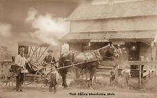 RPPC Photo Woodville, Michigan, Mail Delivery, Post Office, Very Cool picture