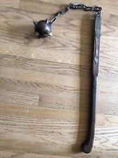 Antique Medieval Cast Mahogany Flail Spiked Ball & Chain Mace Weapon picture