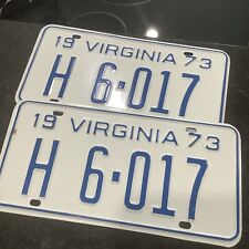 nos 1973 virginia license plates pair  ford chevy pontiac  picture