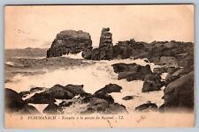 PLOUMANACH-Tempete a la Pointe du Squevel  Real Photo RPPC Postcard picture