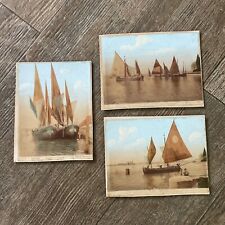 Sailing Sailboat Postcard Set Of 3 Art Paintings Vintage Venezia Bragazzi picture