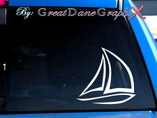 Sailing Sailboat #2 (Custom Avail) -Vinyl Decal Sticker -Color Choice -HIGH QLTY picture