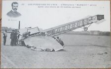 French Aviation 1910 Disaster Postcard, Bleriot Airplane Crash, Pilot Aviator picture