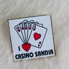 I Heart Love Casino Sandia Souvenir Enamel Lapel Pin w/ Royal Flush picture