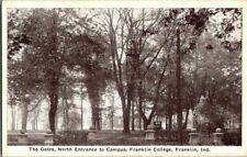 EARLY 1900'S. THE GATES, ENTRANCE TO CAMPUS. FRANKLIN COLLEGE. IND. POSTCARD w1 picture