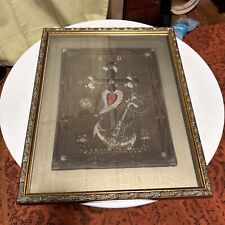 Vintage Sailors memento framed art  Mixed media. late 19th century. picture
