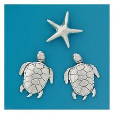 Basic Spirit Sea Turtles Medium Pewter Magnet Set with Starfish picture